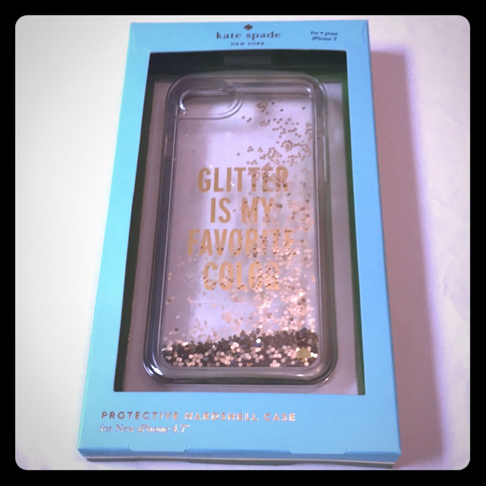 Kate spade glitter iPhone 7 case - used with box